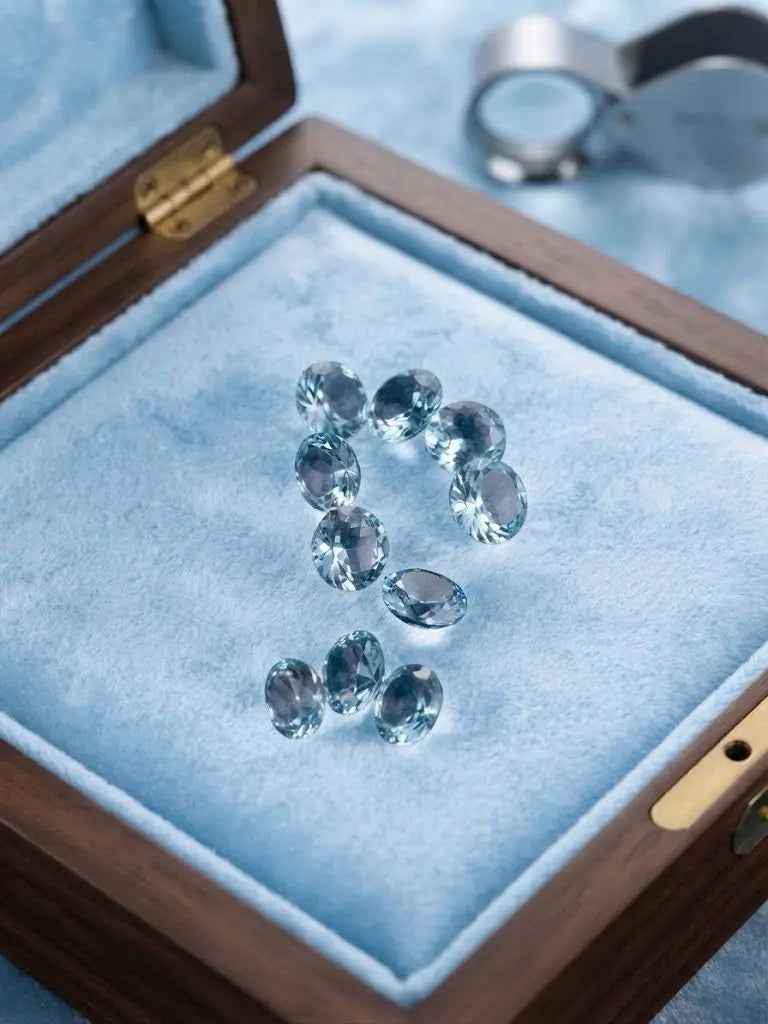 Natural Quality 10 Aquamarine Gemstones From Madagascar, Dimension 5 mm, Weight 3.0 CT, Shape Round cut, GEM-ABC-347